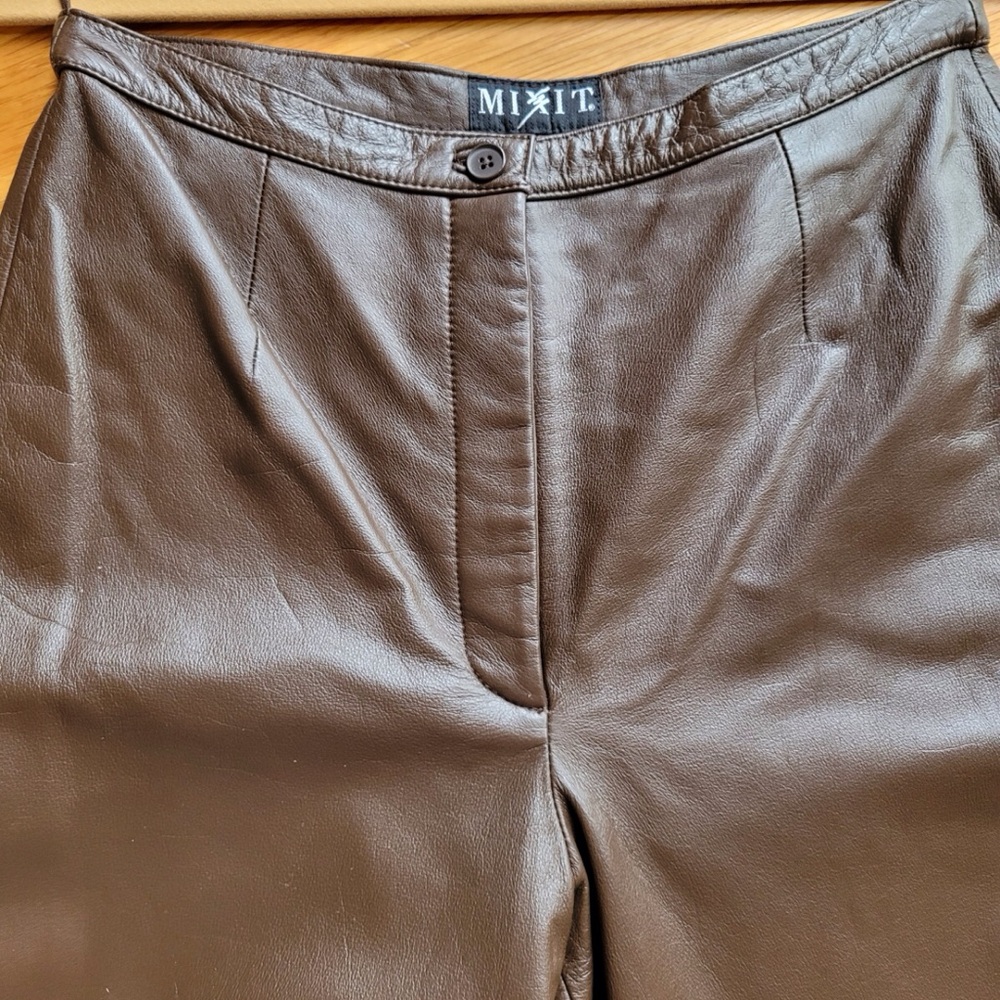 Genuine Leather Straight Leg Pants Women’s Size 8 TALL